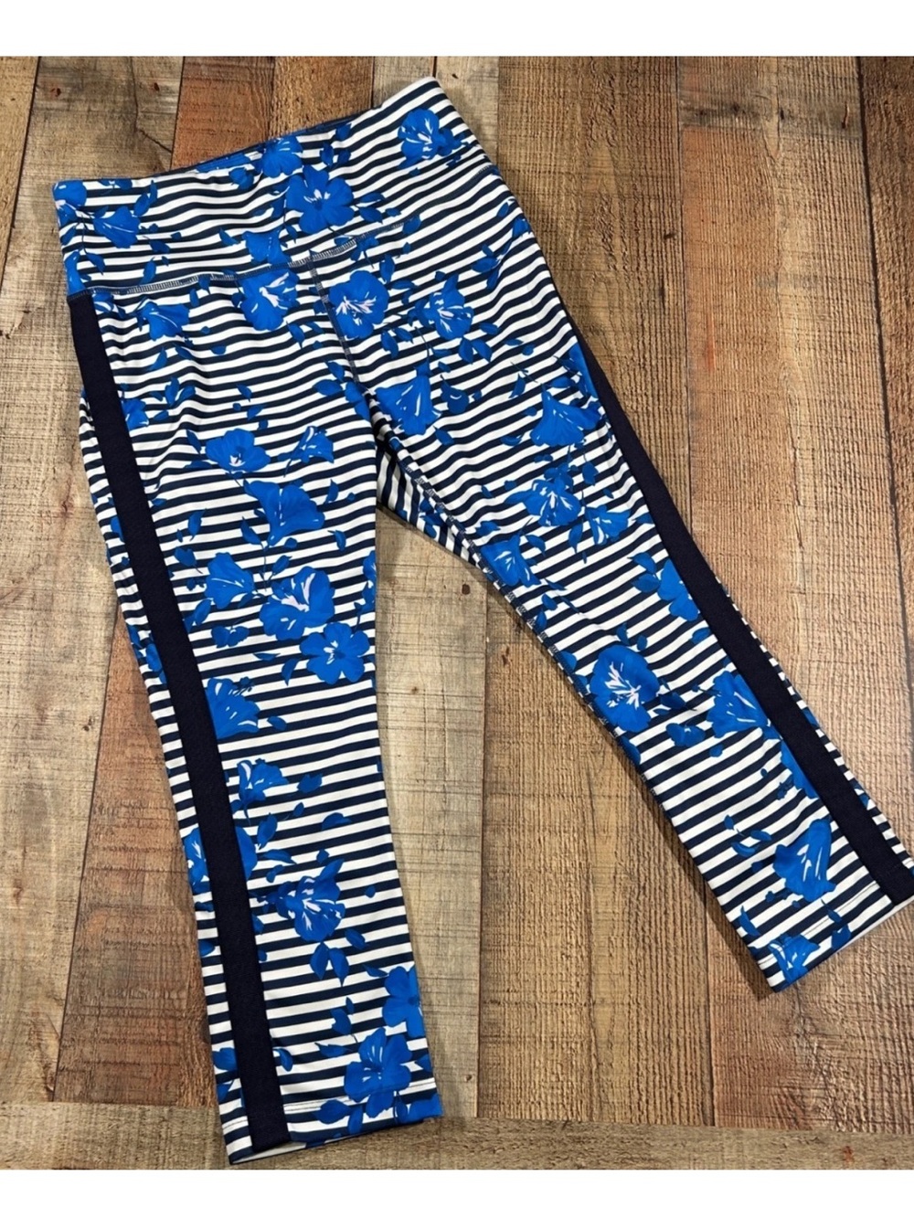 Kate spade hibiscus stripe leggings